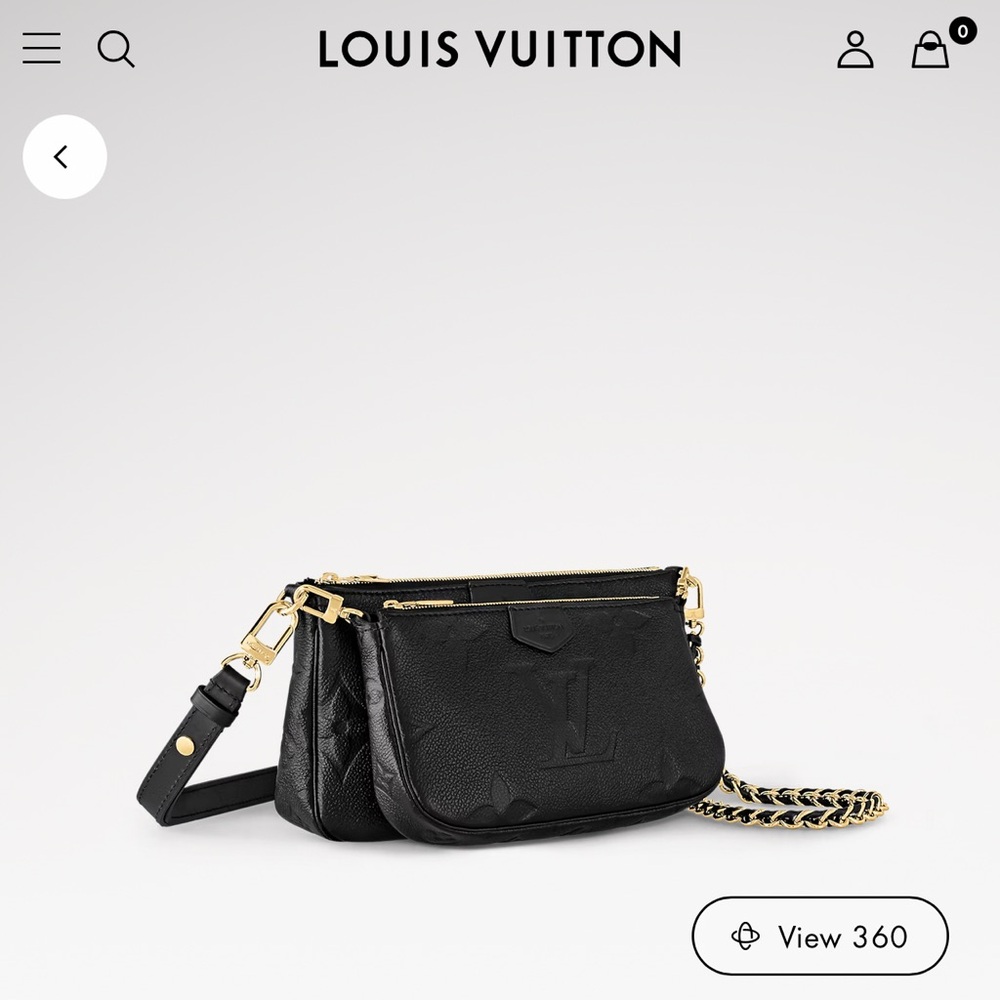 Louis Vuitton Black Crossbody Bag with Gold Accents